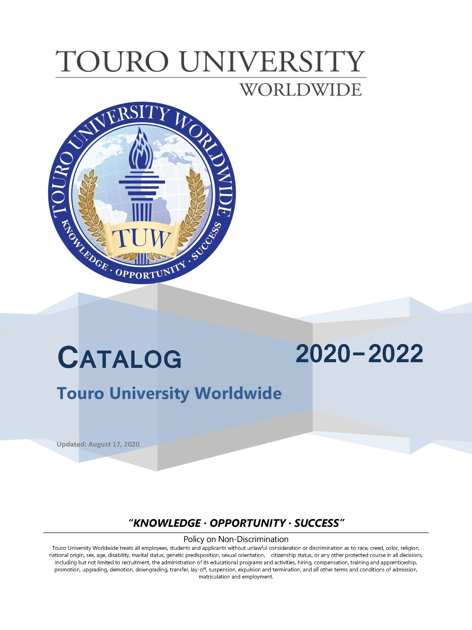 University Catalog TUW Course Descriptions Online Student Catalog